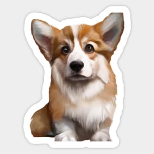 Cute Pembroke Welsh Corgi Drawing Sticker